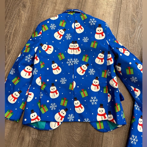 SUITMEISTER Christmas full Suit Snowman Jacket Pants & tie - size small - Picture 11 of 15